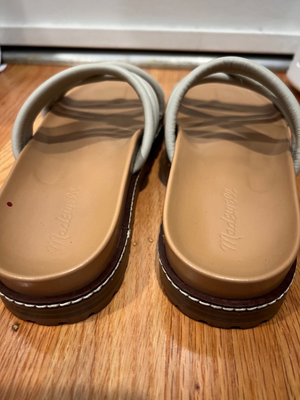 Madewell Cream Strappy Platform Slide Sandals - Picture 5 of 7
